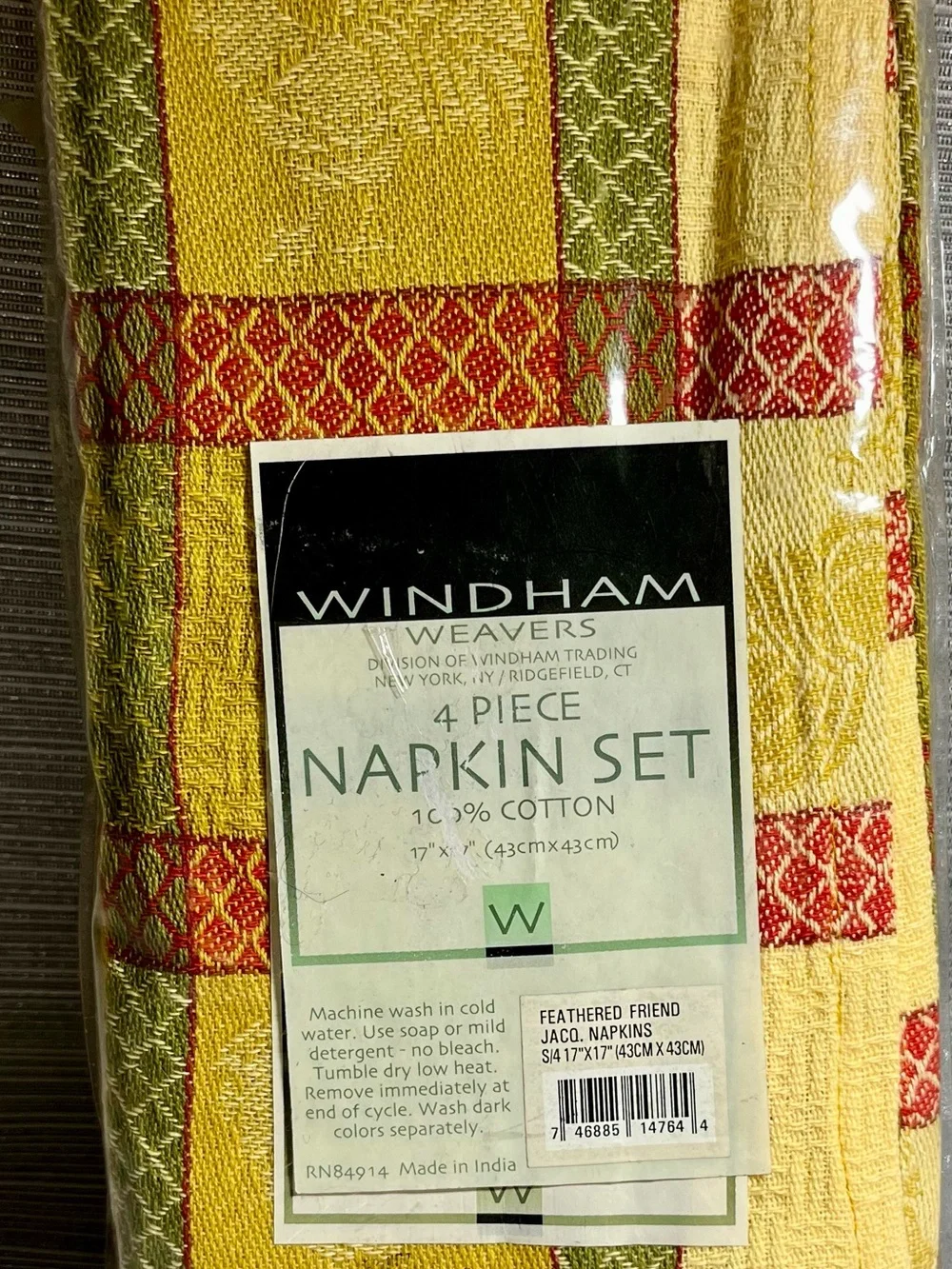 Rooster Chicken Hen Cloth Napkins Set 4 Farmhouse Cottage Country 17” NEW